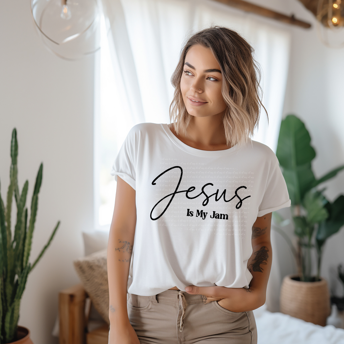 Jesus Is My Jam Cursive And Serif Font Black 89421 DTF Transfer