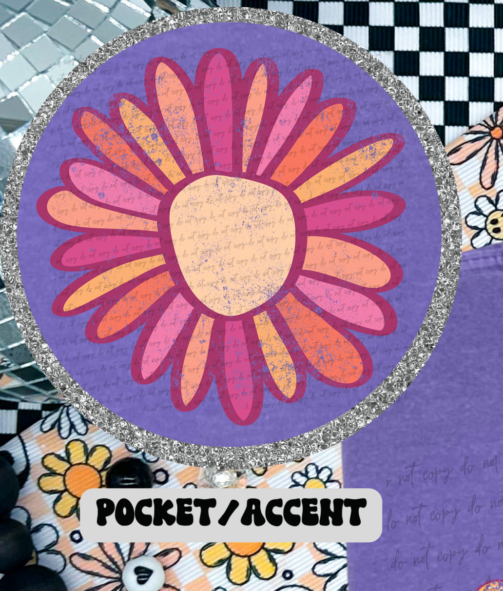 Jesus Loves Me This I Know For The Bible Tells Me So Floral Grunge (Pocket Print) 86218 DTF Transfer