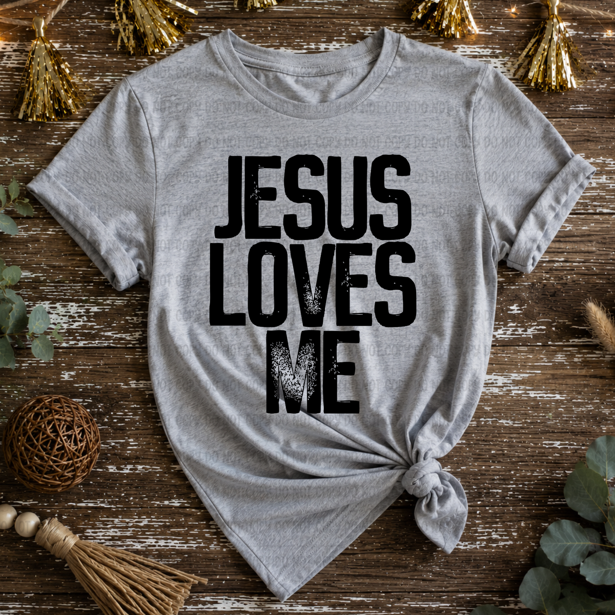 Jesus loves me BLACK (Revel) DTF Transfer