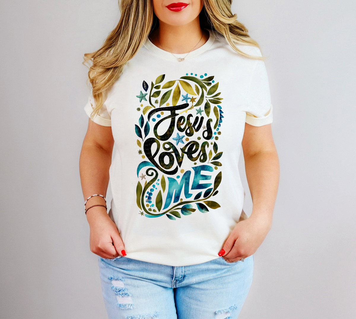 Jesus Loves Me 76855 DTF Transfer