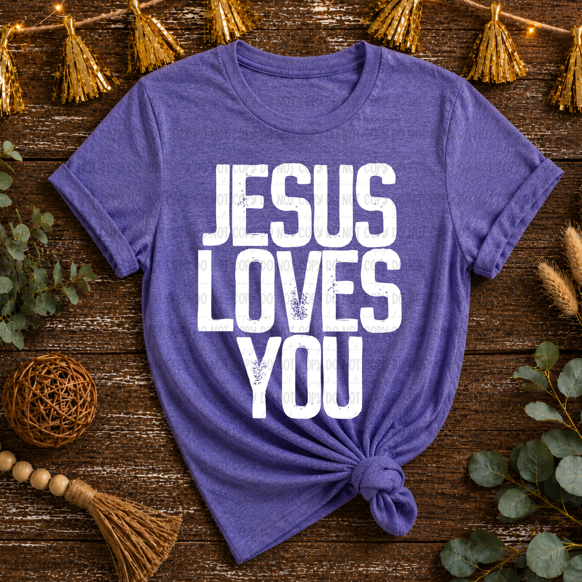 Jesus loves you WHITE (Revel) DTF Transfer