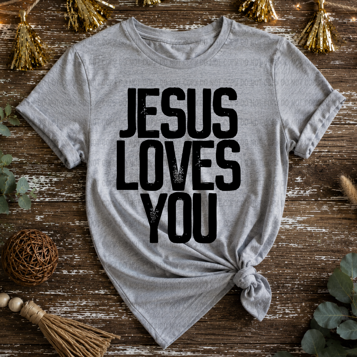 Jesus loves you BLACK (Revel) DTF Transfer