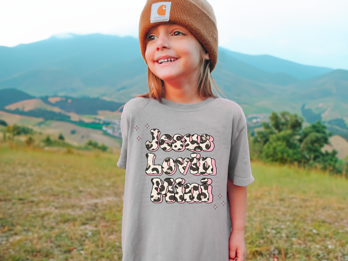 Jesus Lovin Mini Leopard Print and Pink with Pink Sparkle 115058 DTF Transfer