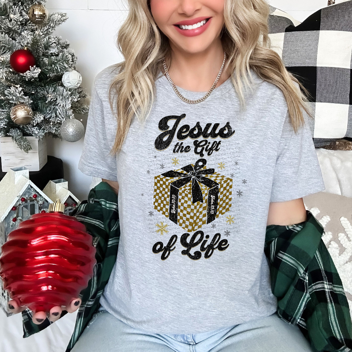 Jesus The Gift Of Life Black 46546 DTF transfer