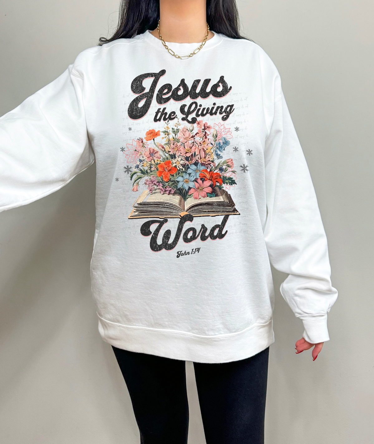 Jesus The Living Word John 1:14 Floral Book 81225 DTF Transfer
