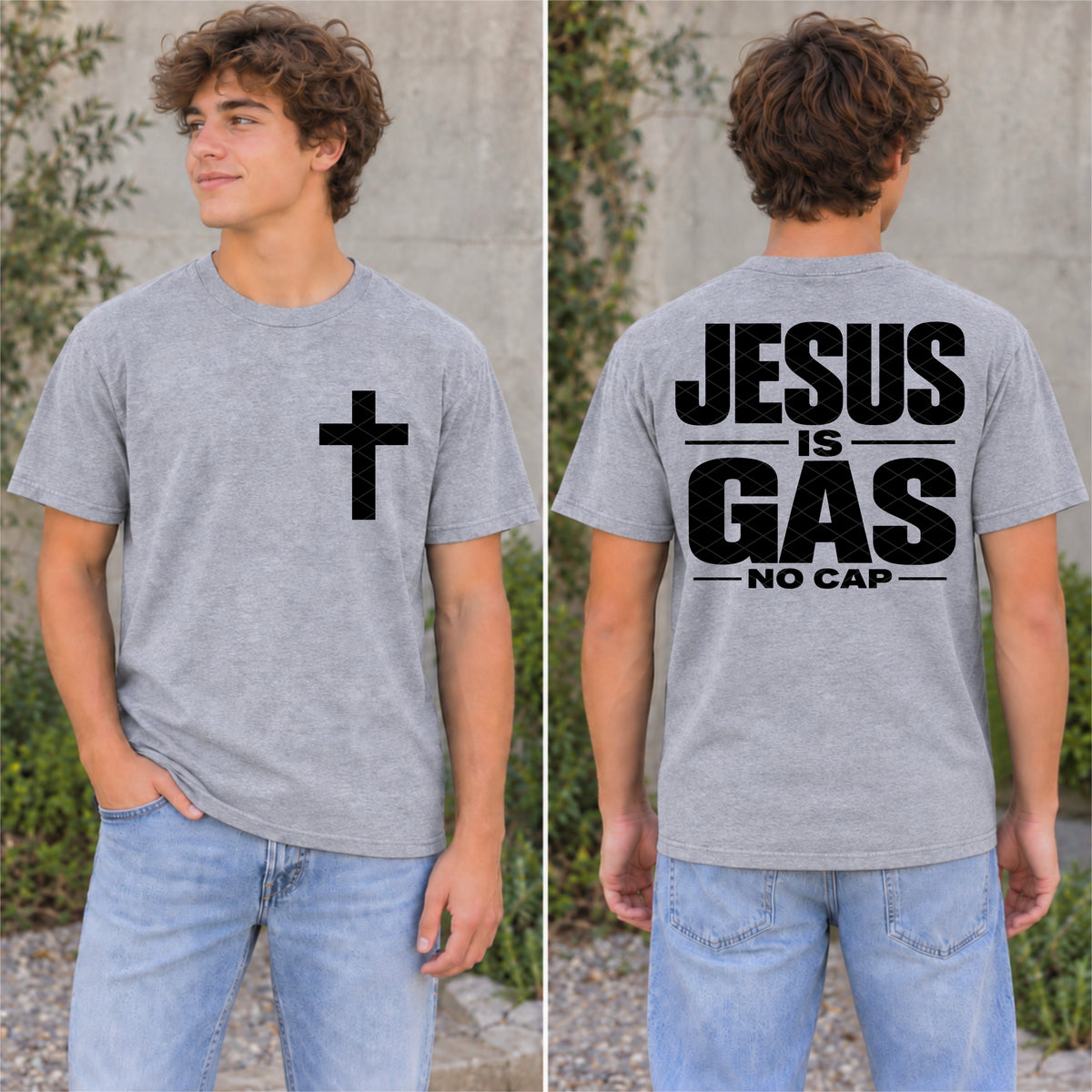 Cross BLACK bold letters (FRONT ONLY) (SDD) DTF Transfer