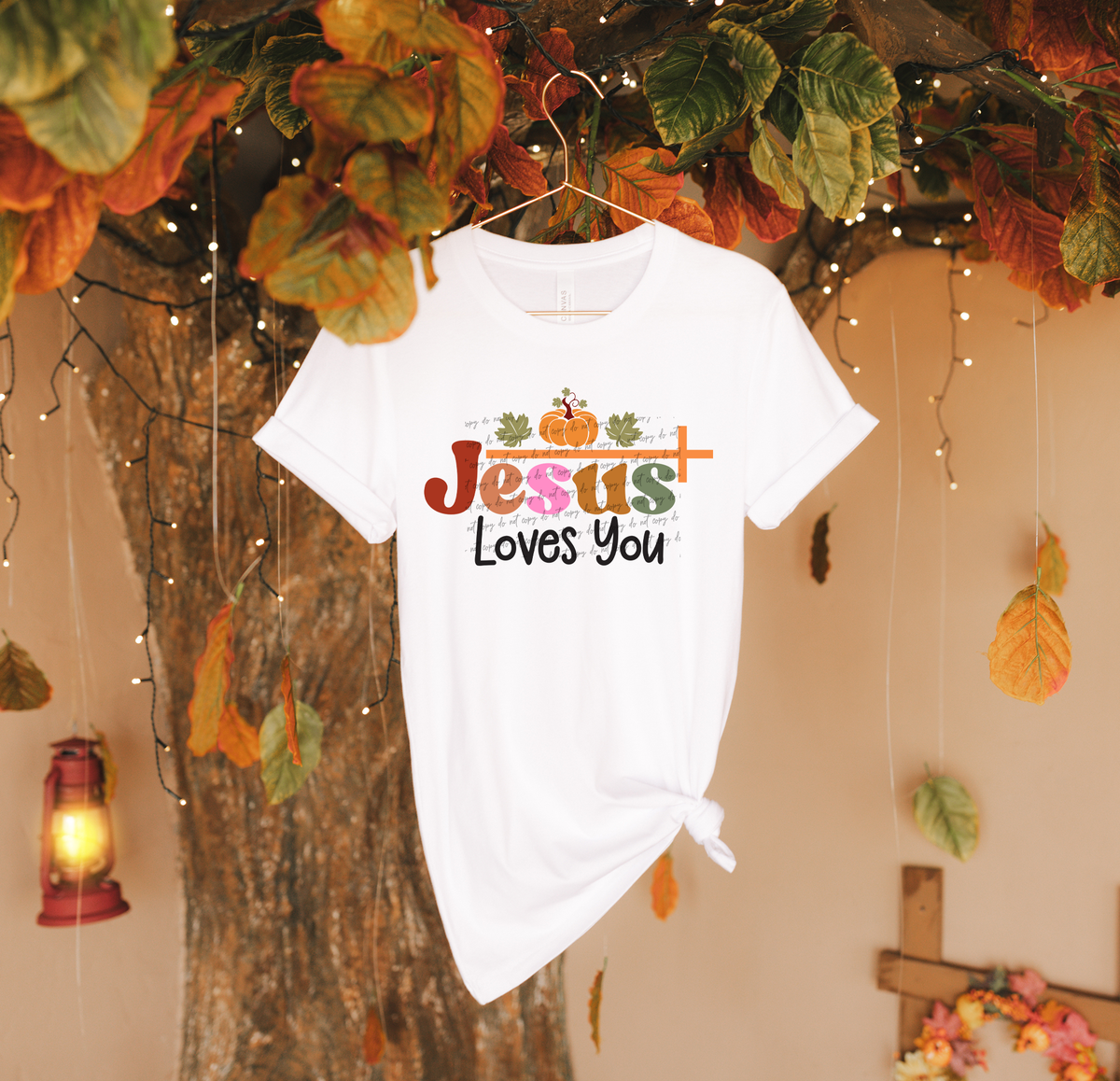Jesus Loves You Fall Pumpkin 42364 DTF transfer