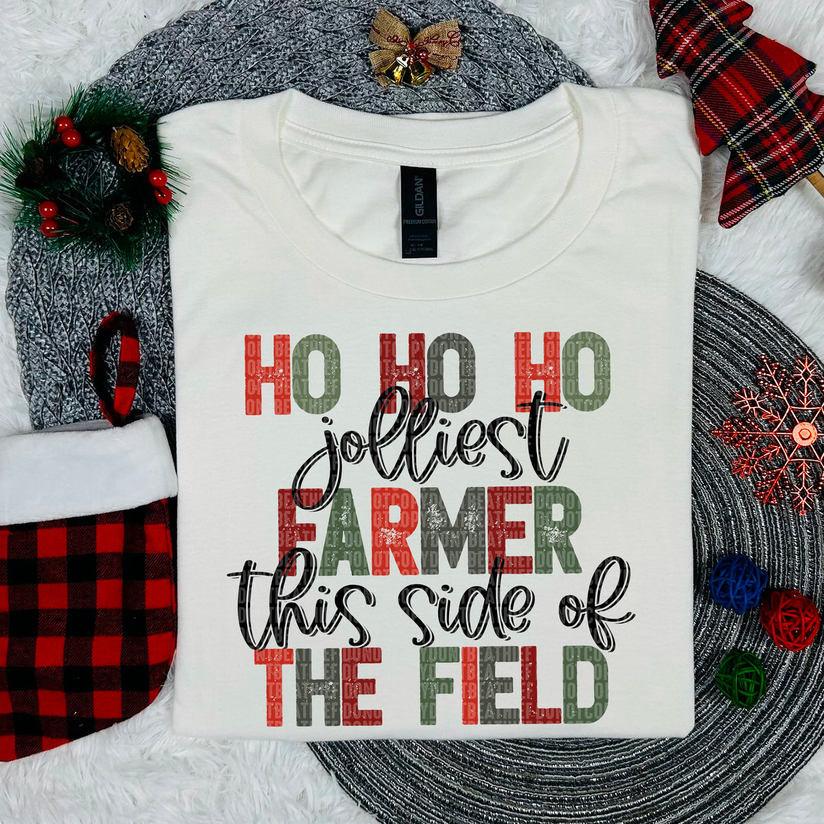 Ho Ho Ho Jolliest Farmer This Side Of The Field (SDD) DTF Transfer