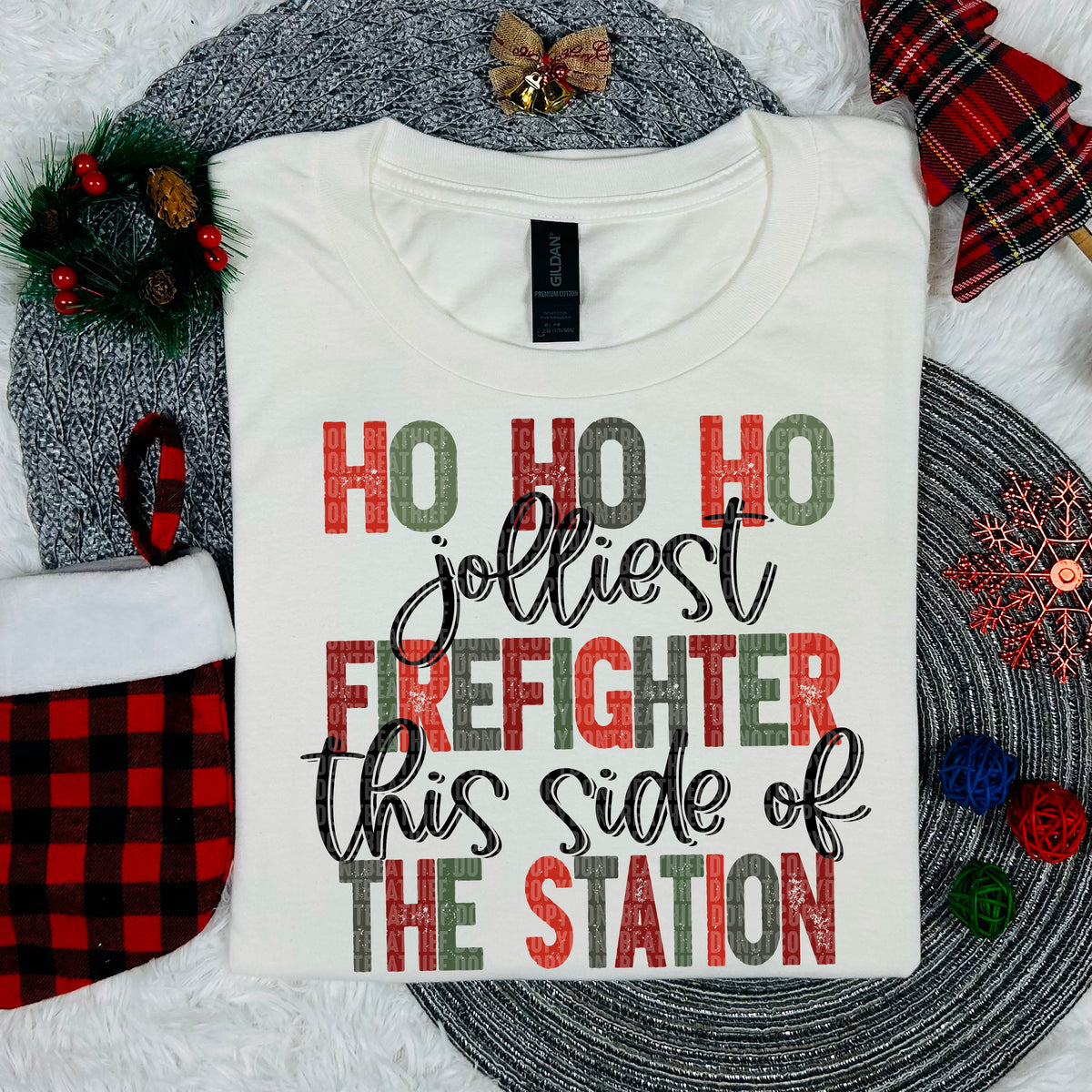 Ho Ho Ho Jolliest Firefighter This Side Of The Station (SDD) DTF Transfer
