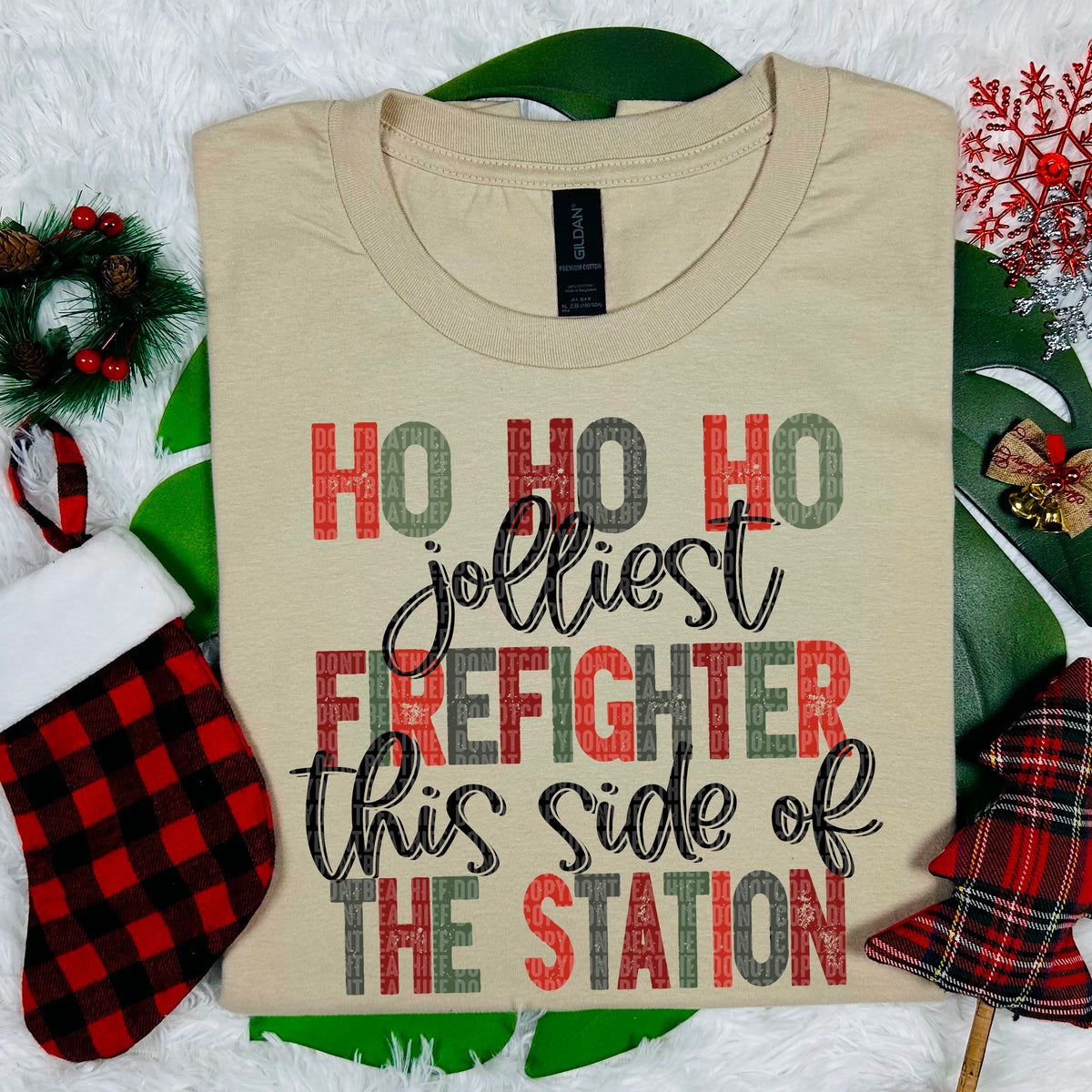 Ho Ho Ho Jolliest Firefighter This Side Of The Station (SDD) DTF Transfer