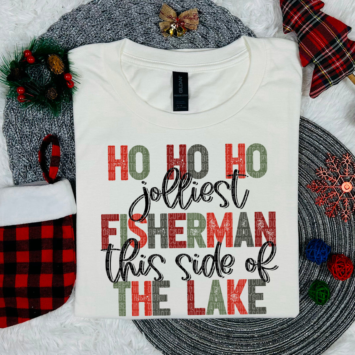 Ho Ho Ho Jolliest Fisherman This Side Of The Lake (SDD) DTF Transfer