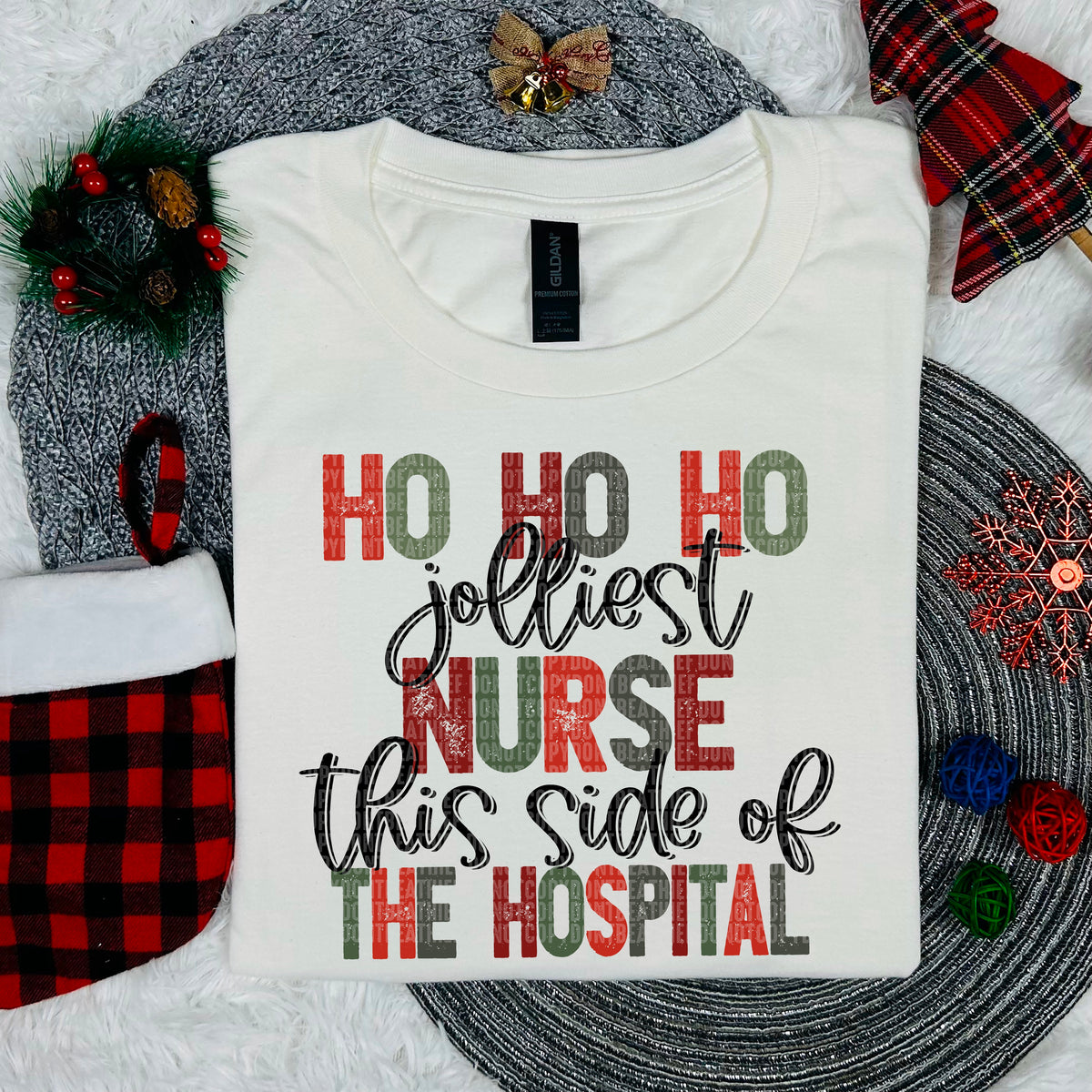 Ho Ho Ho Jolliest Nurse This Side Of The Hospital (SDD) DTF Transfer