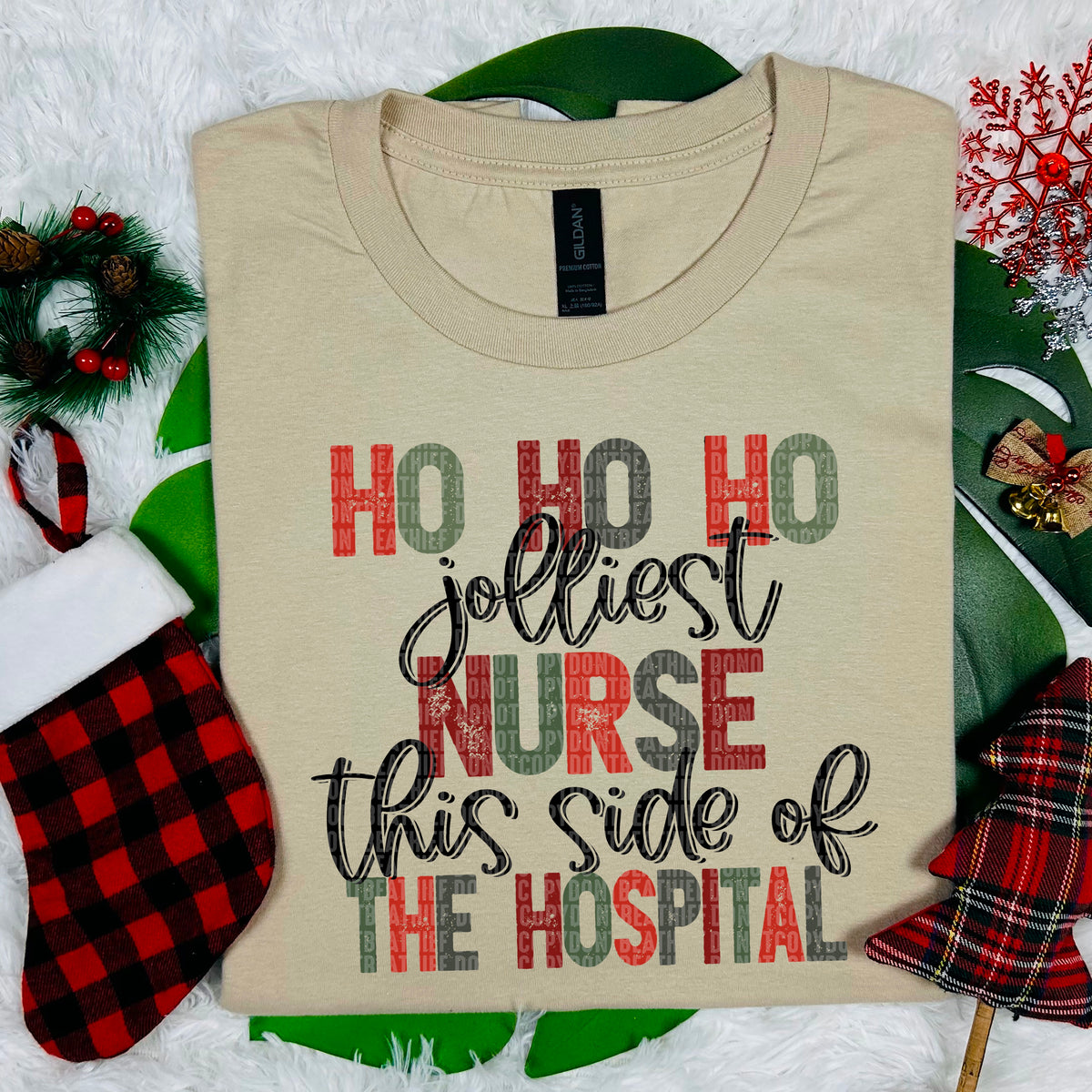 Ho Ho Ho Jolliest Nurse This Side Of The Hospital (SDD) DTF Transfer