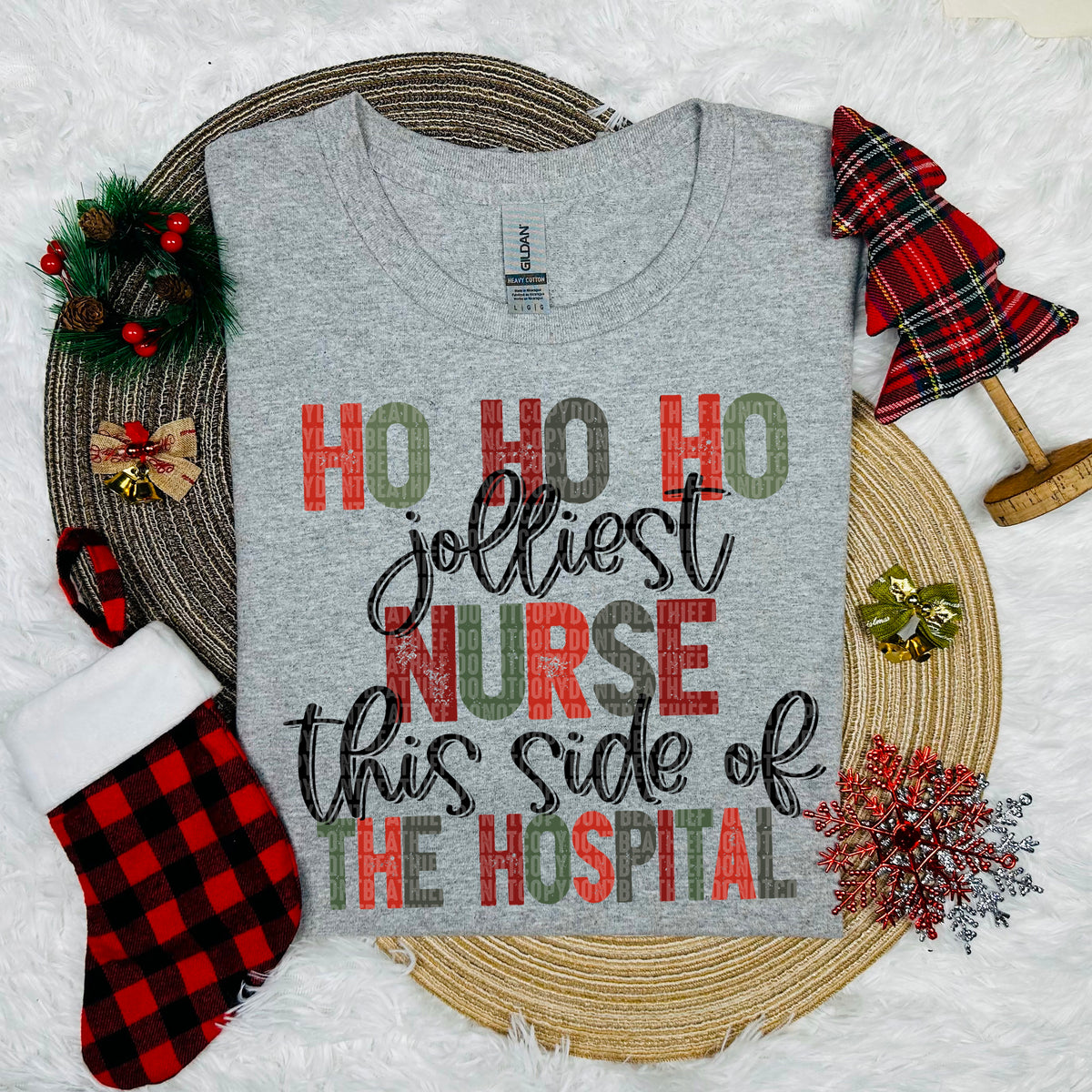 Ho Ho Ho Jolliest Nurse This Side Of The Hospital (SDD) DTF Transfer