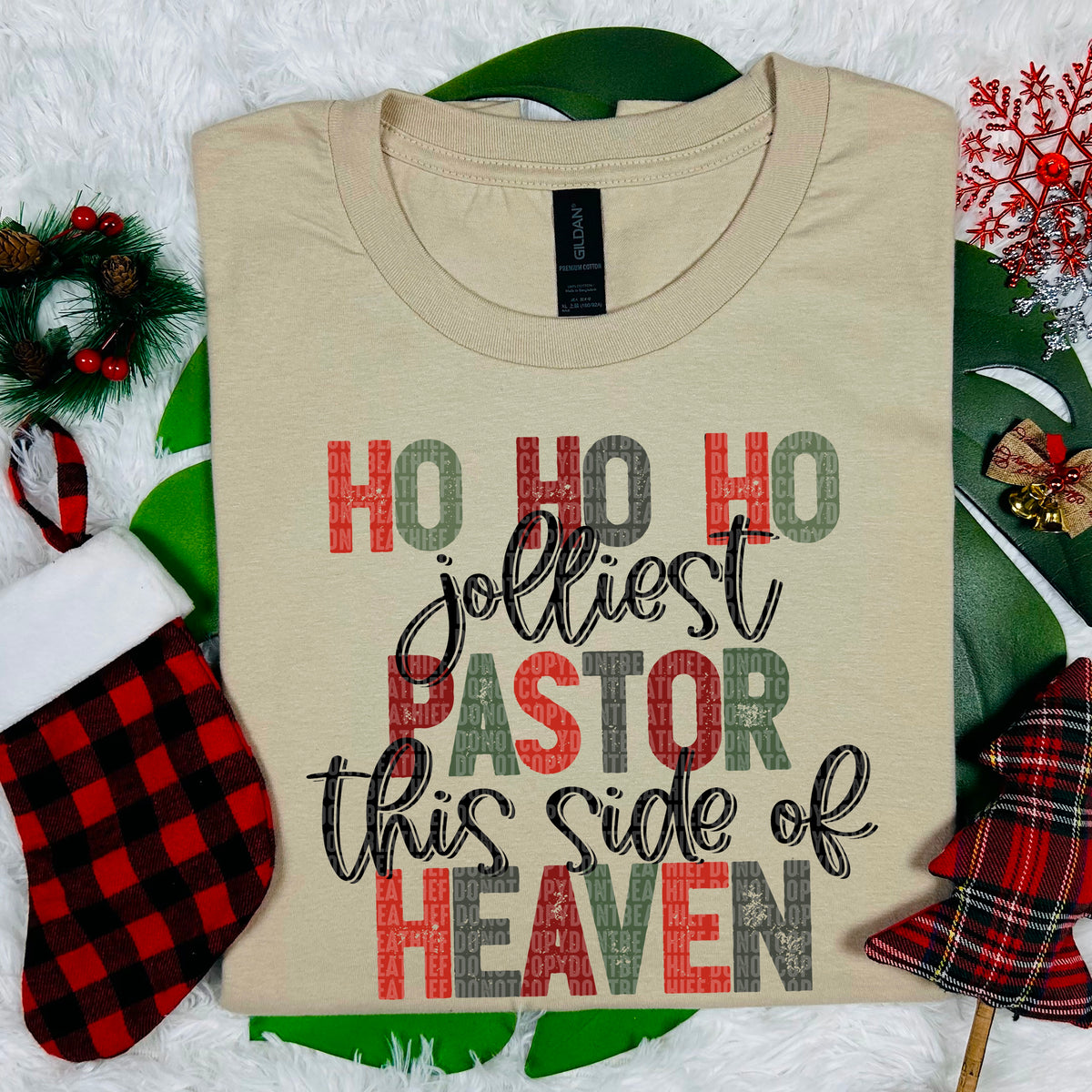 Ho Ho Ho Jolliest Pastor This Side Of Heaven (SDD) DTF Transfer