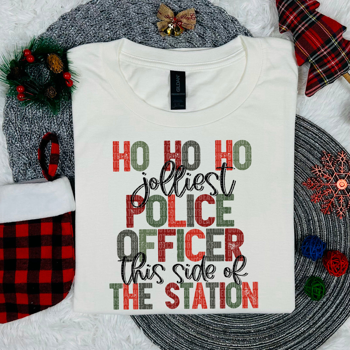 Ho Ho Ho Jolliest Police Officer This Side Of The Station (SDD) DTF Transfer