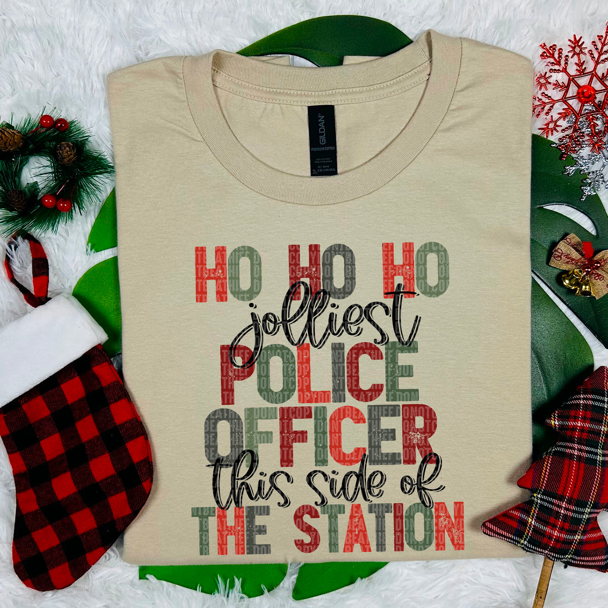 Ho Ho Ho Jolliest Police Officer This Side Of The Station (SDD) DTF Transfer