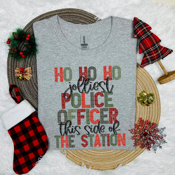 Ho Ho Ho Jolliest Police Officer This Side Of The Station (SDD) DTF Transfer