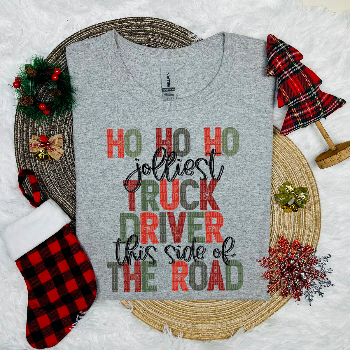 Ho Ho Ho Jolliest Truck Driver This Side Of The Road (SDD) DTF Transfer