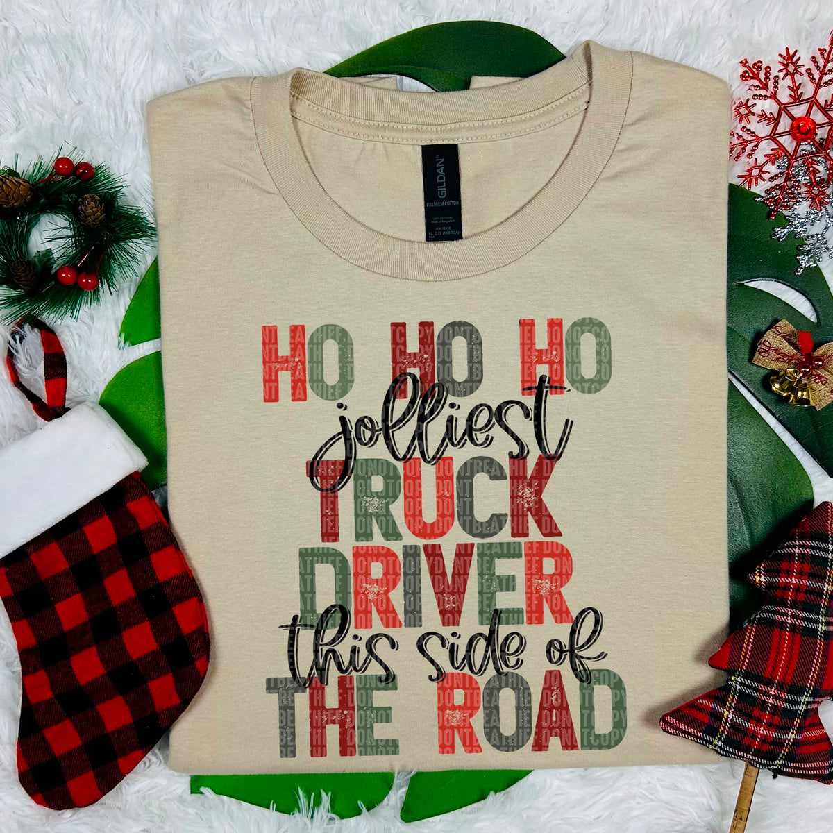 Ho Ho Ho Jolliest Truck Driver This Side Of The Road (SDD) DTF Transfer