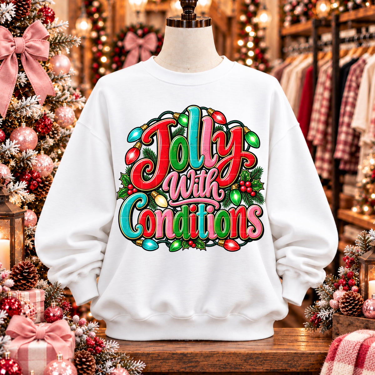 Jolly with conditions Christmas lights (SDD) DTF Transfer