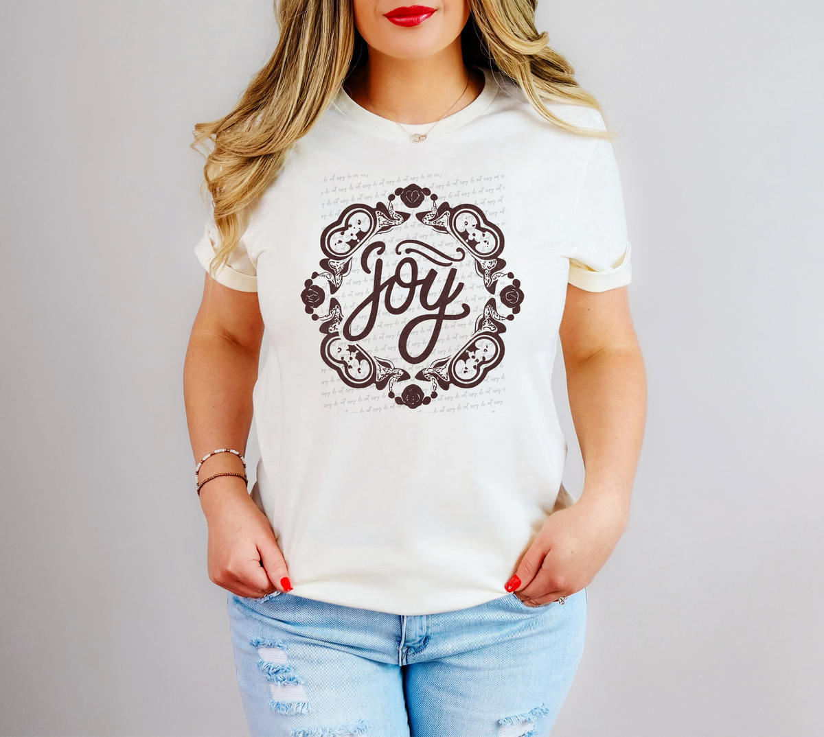 Joy Brown Diamond Border 76935 DTF Transfer