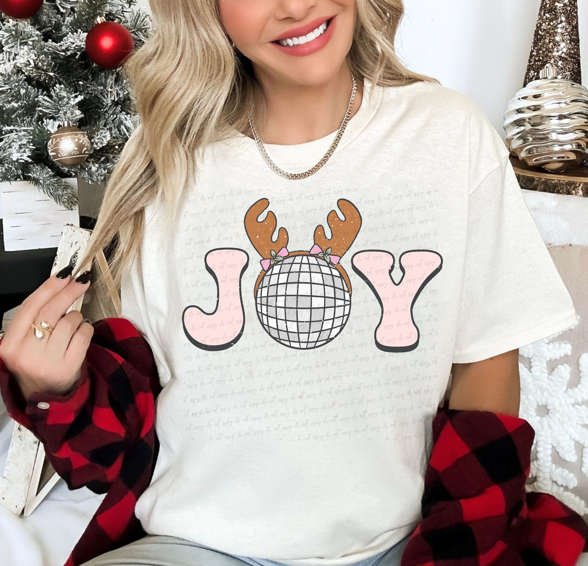 Joy Disco Ball Reindeer Antlers 114796 DTF transfer