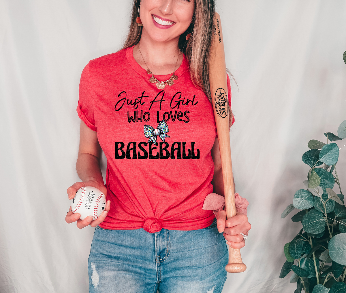 Just A Girl Who Loves Baseball Rhinestone Bow 59296 DTF transfer