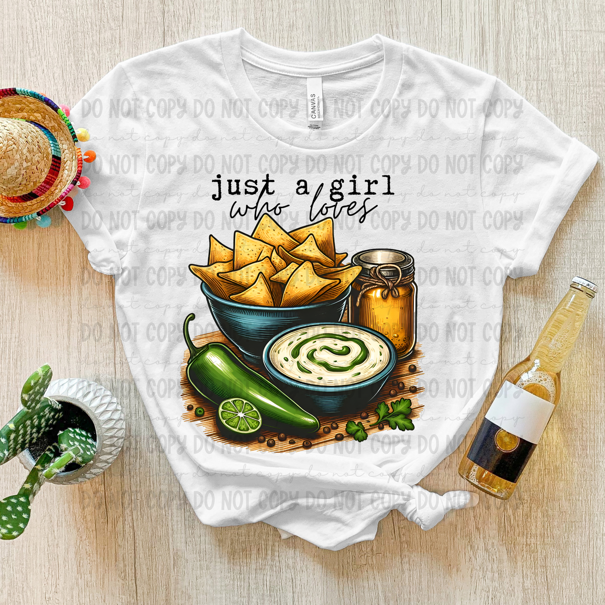 Just a girl who loves Queso and Chips (Revel) DTF transfer