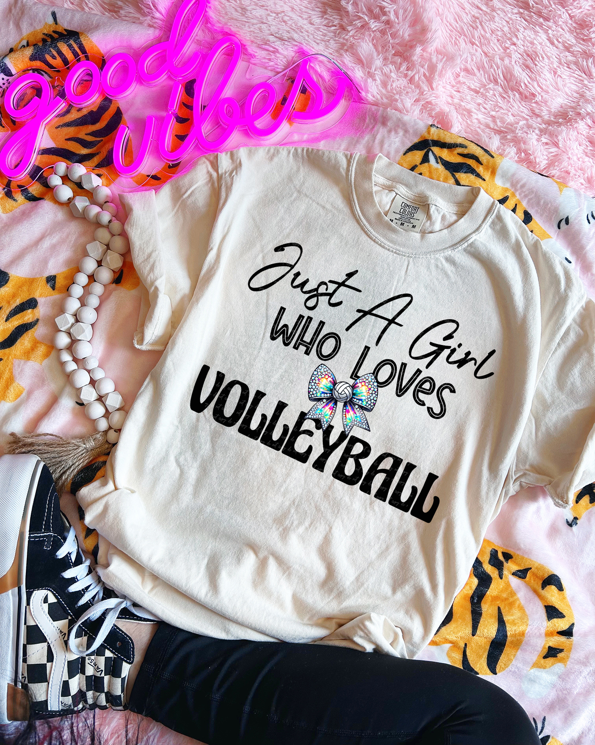 Just A Girl Who Loves Volleyball Rhinestone Bow 59301 DTF transfer