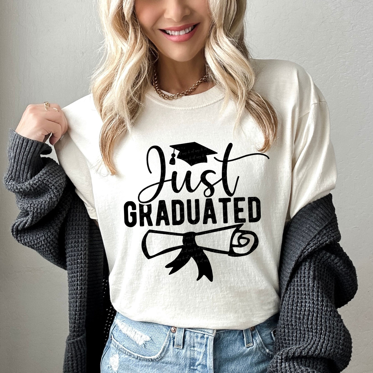 Just Graduated Mortarboard Diploma 76687 DTF Transfer