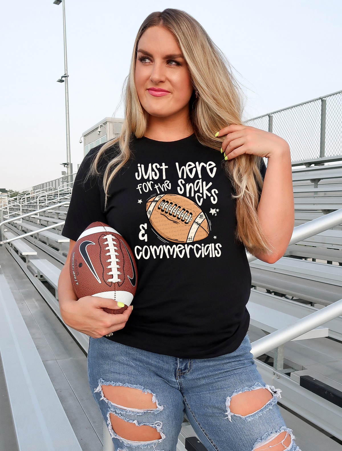 Just Here For The Snacks And Commercials White 86411 DTF Transfer