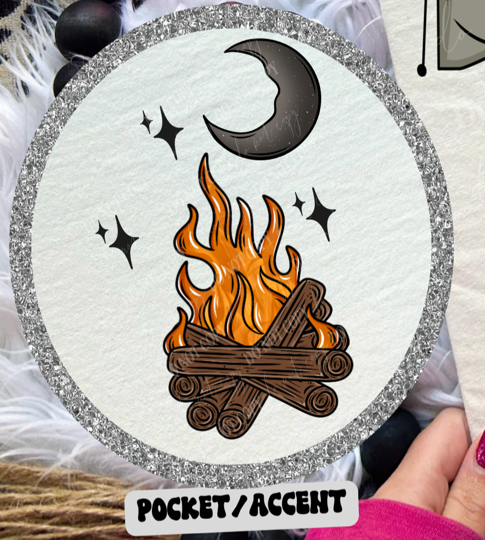 Campfire and Moon POCKET (Linda) 101067 DTF transfer