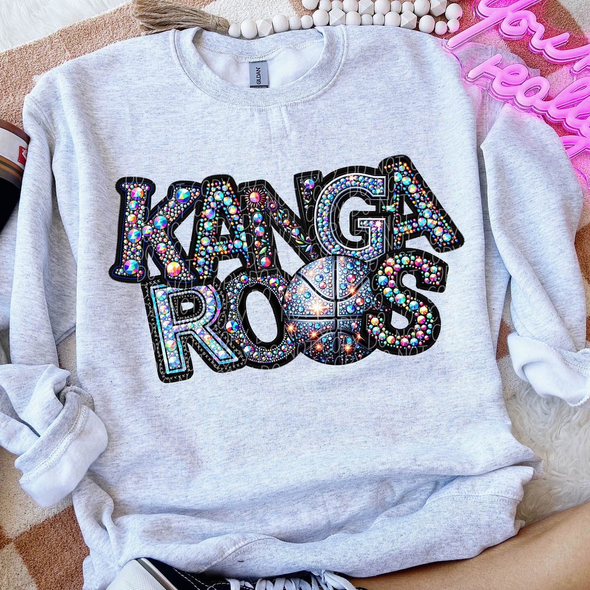 Kangaroos Basketball Rhinestone (CITY) 66627 DTF transfer