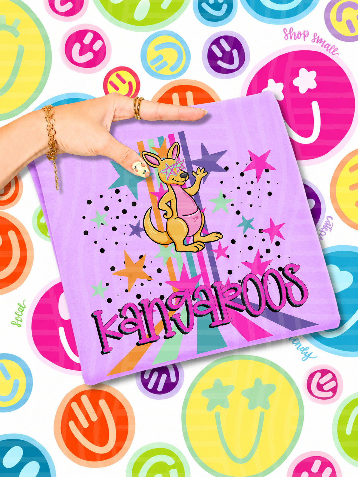 kangaroos starry eyes rainbow (caplinger) DTF Transfer