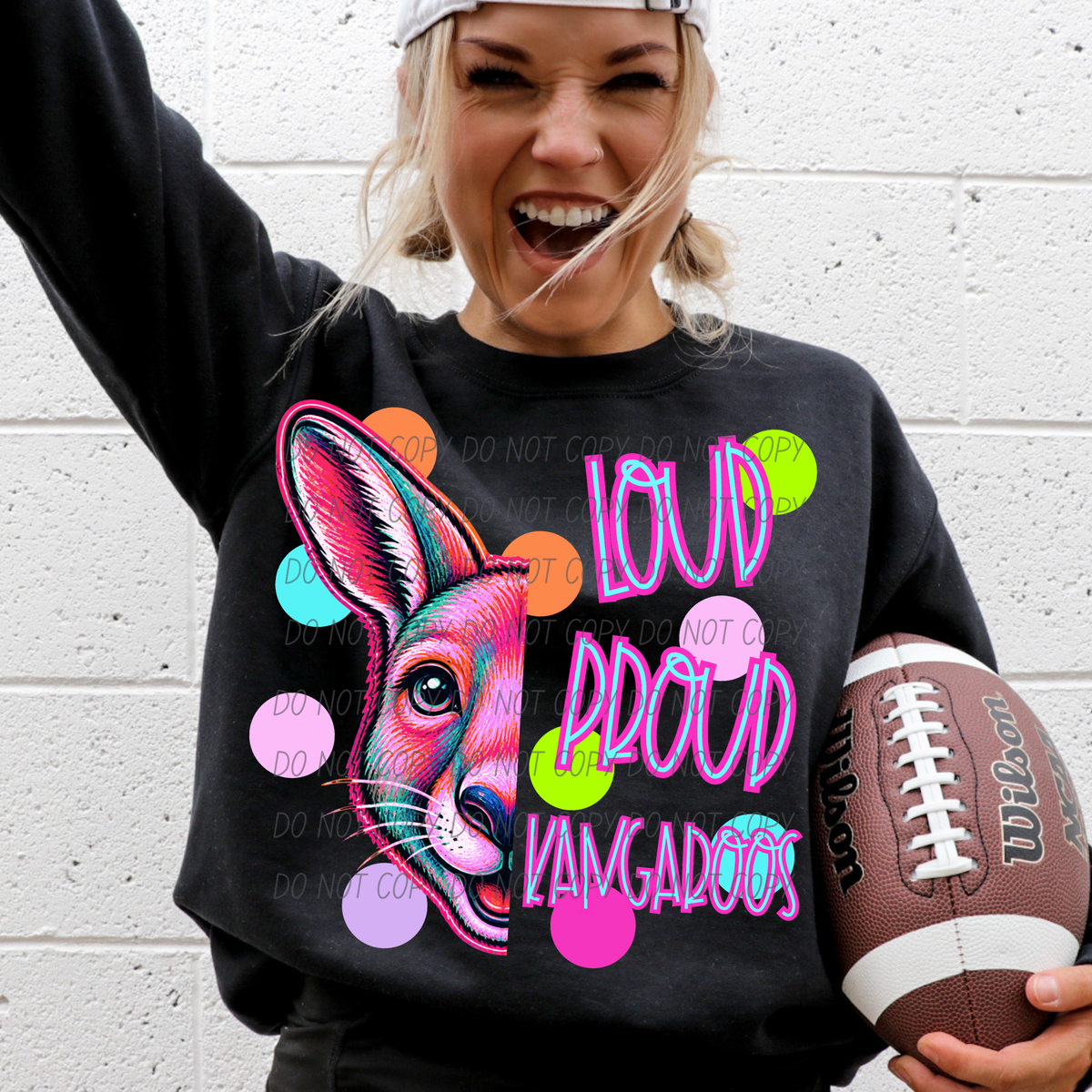 kangaroos loud proud polkadots (city) DTF transfer