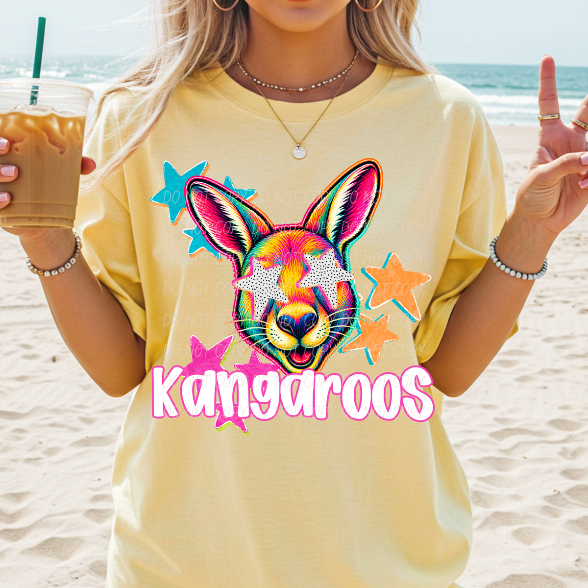 kangaroos pop art with stars (CITY) DTF Transfer
