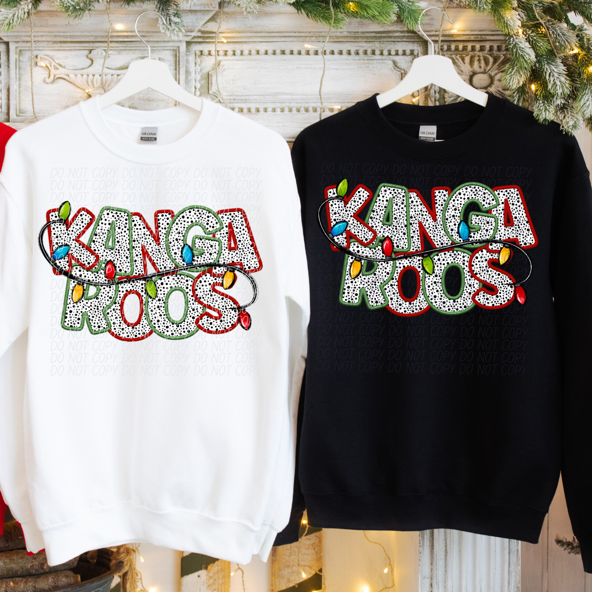 Kangaroos Christmas Light Mascots (City) DTF Transfer