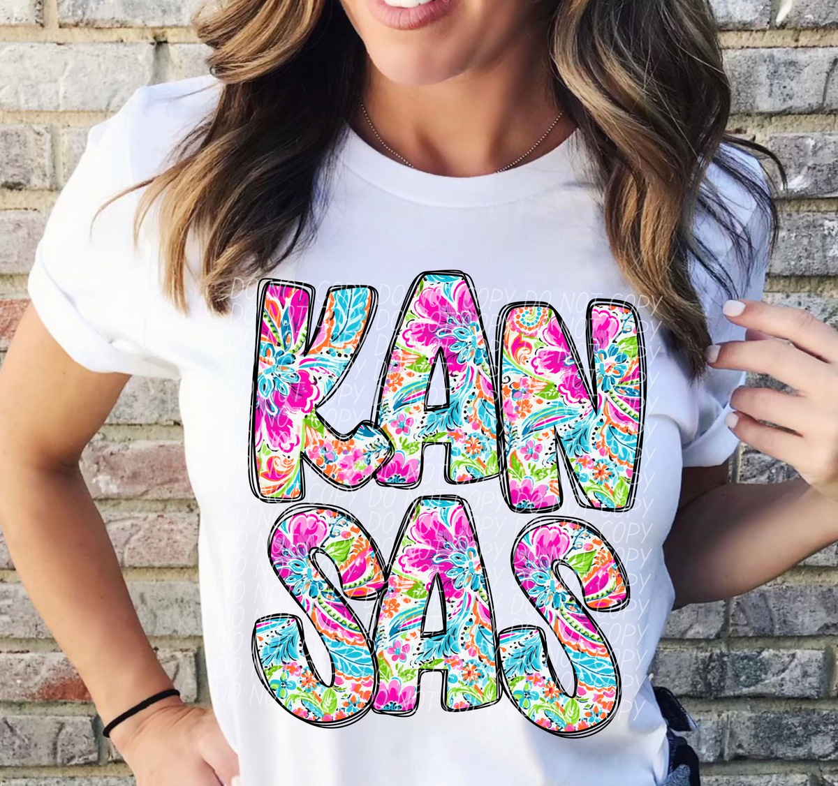 Kansas floral STACKED CITY DTF transfer