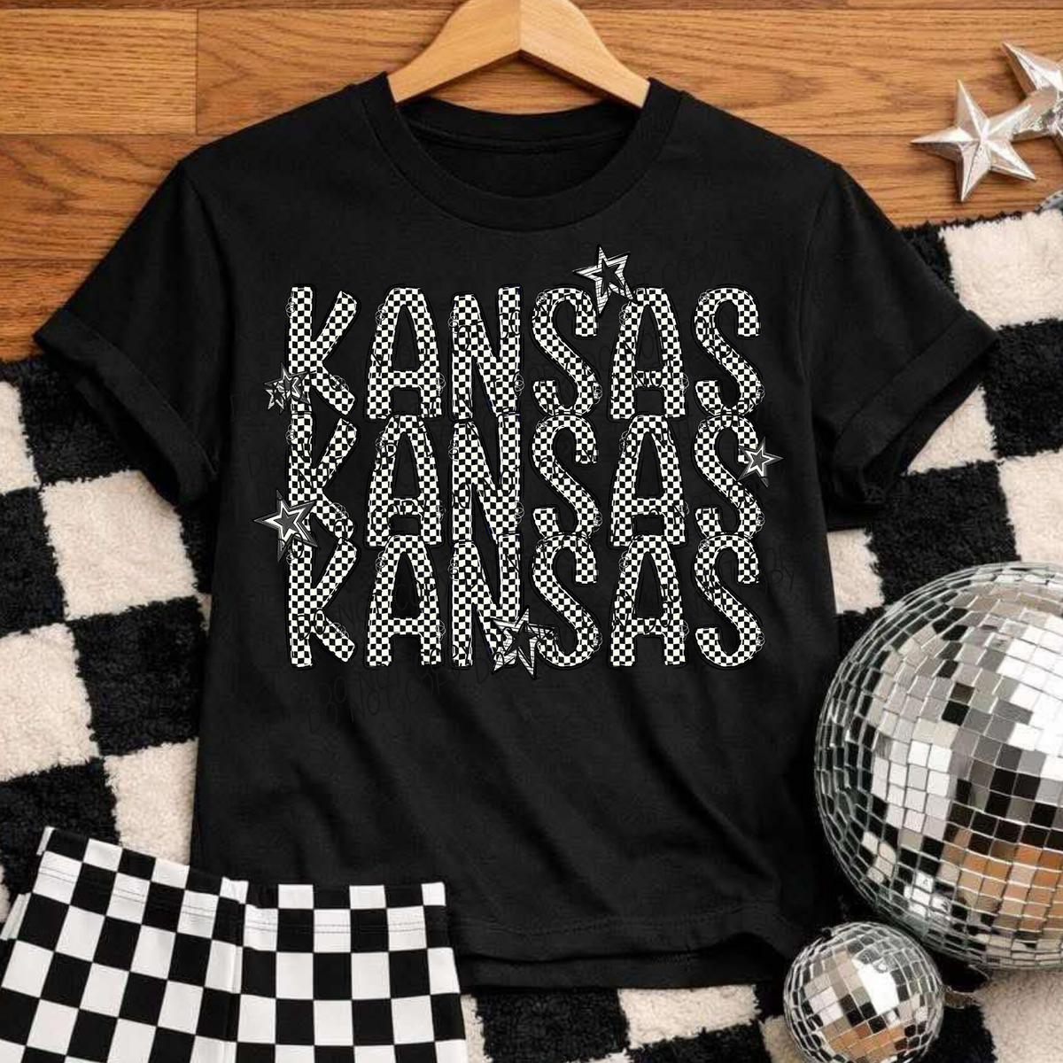 Kansas checker star (City) DTF Transfer