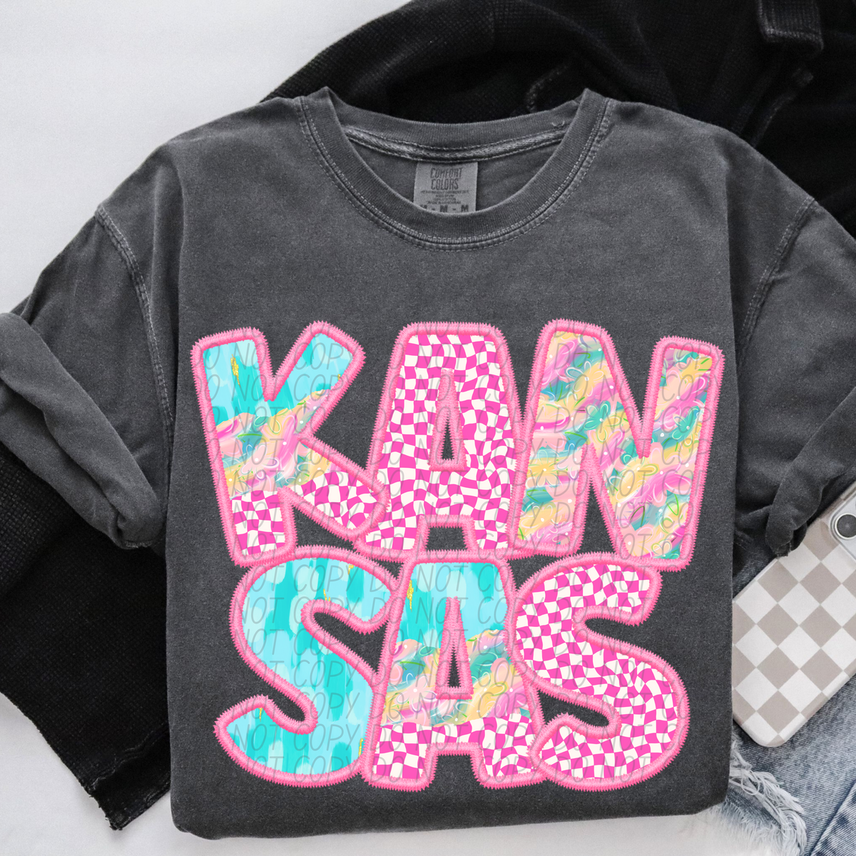Kansas spring checkered (CITY) DTF transfer