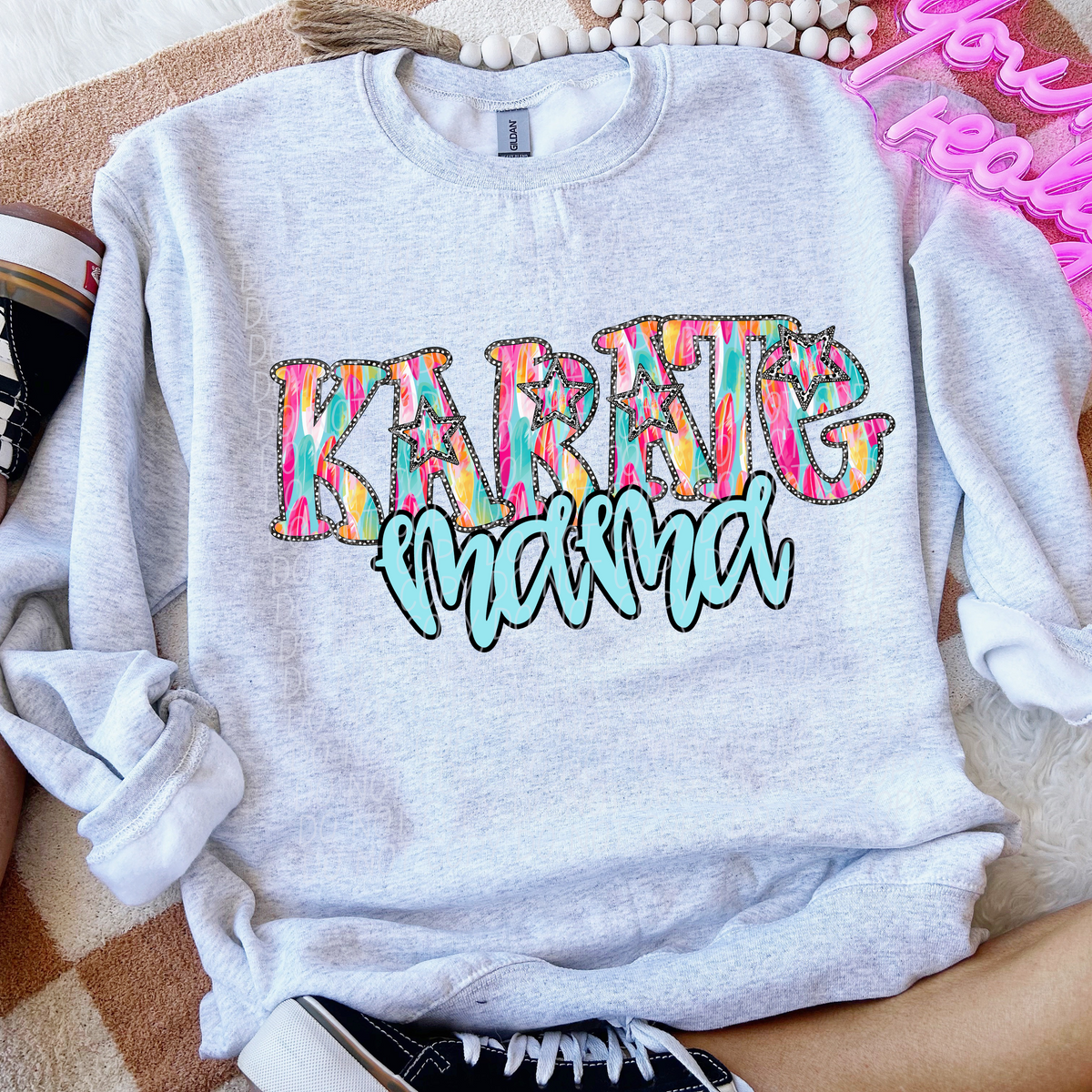 Karate Mama Multicolor Stars (City) 100541 DTF transfer