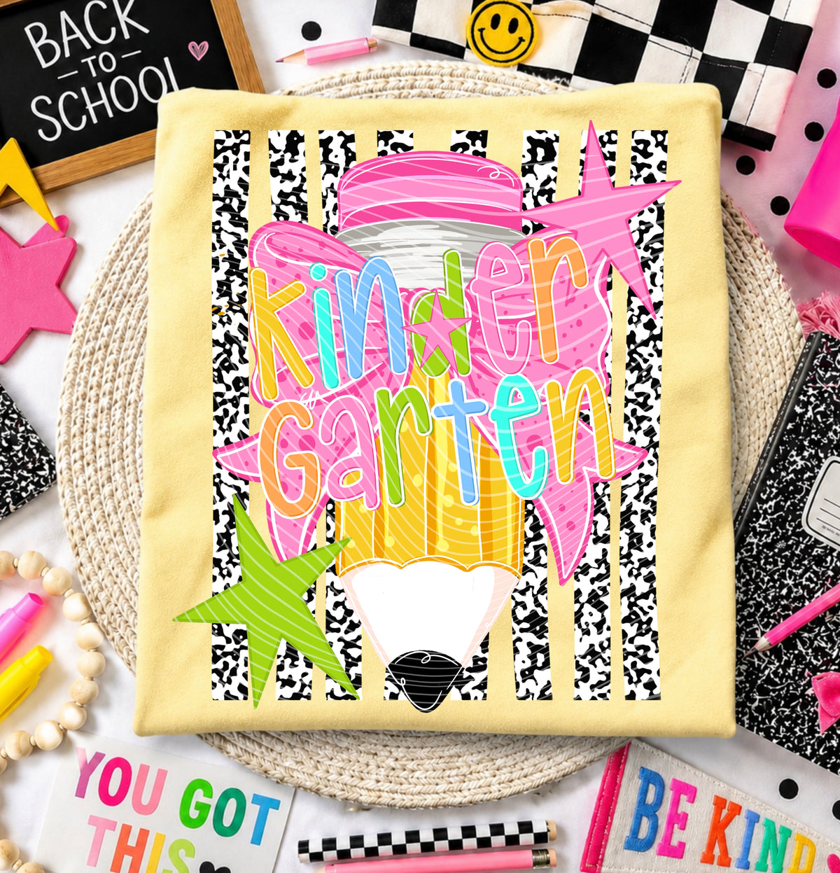 Kindergarten composition book stripes (AG) DTF Transfer