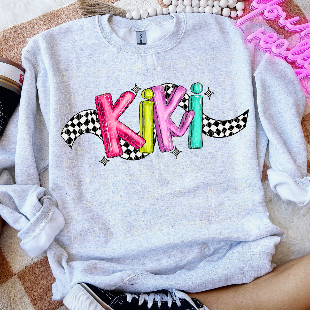 Kiki Colorful Checker 74248 DTF Transfer