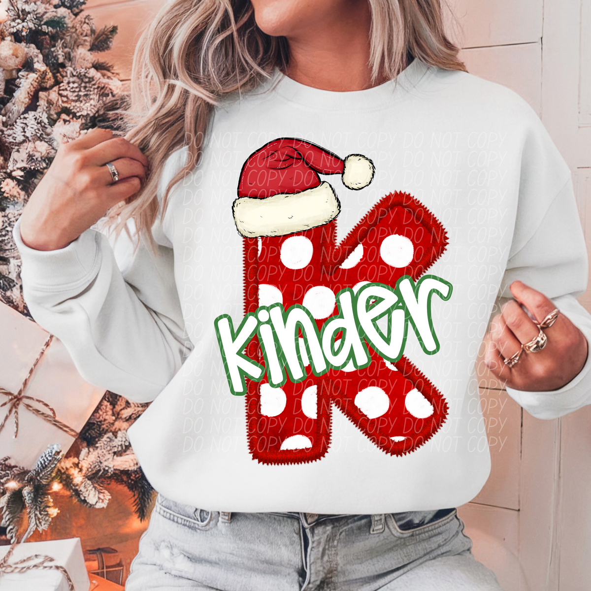 Kinder Christmas Faux Embroidery 66577 DTF transfer