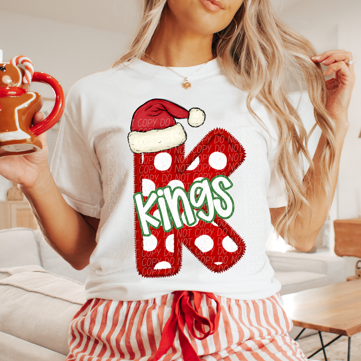 K Kings Christmas Faux Embroidery (CITY) 66318 DTF transfer