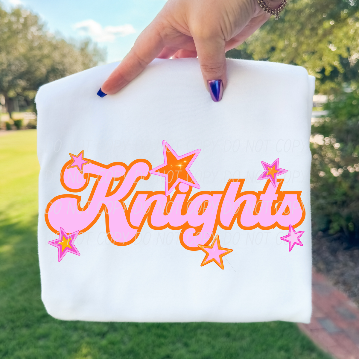 knights pink orange stars (city) DTF transfer