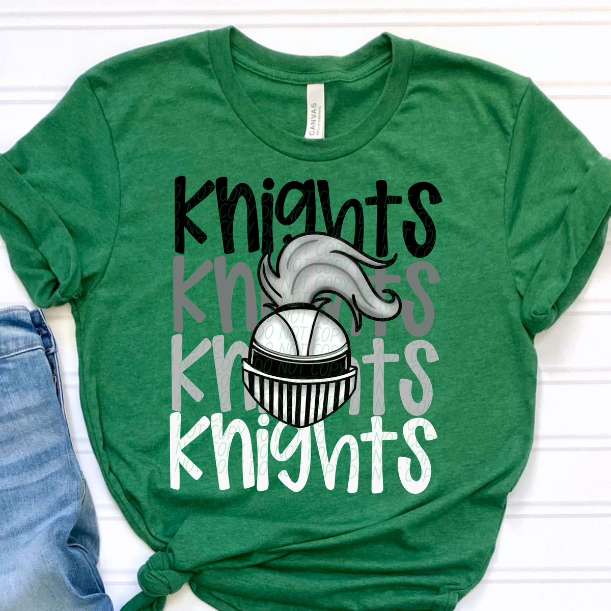 Knights Word Stacked (CITY) 57452 DTF transfer