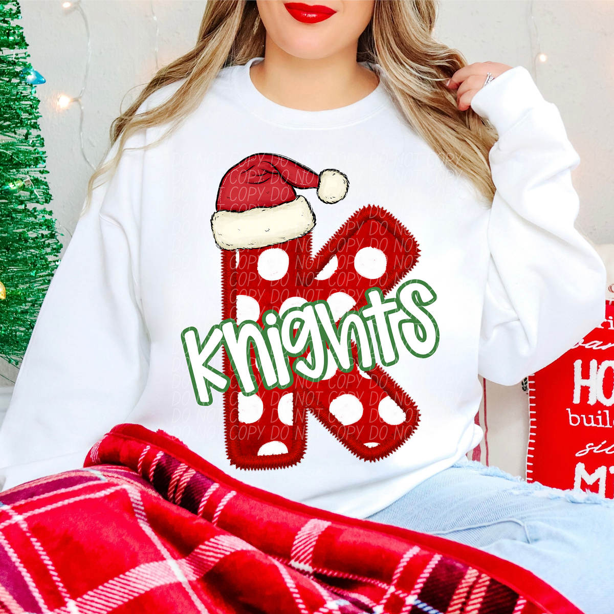 K Knights Christmas Faux Embroidery (CITY) 66319 DTF transfer