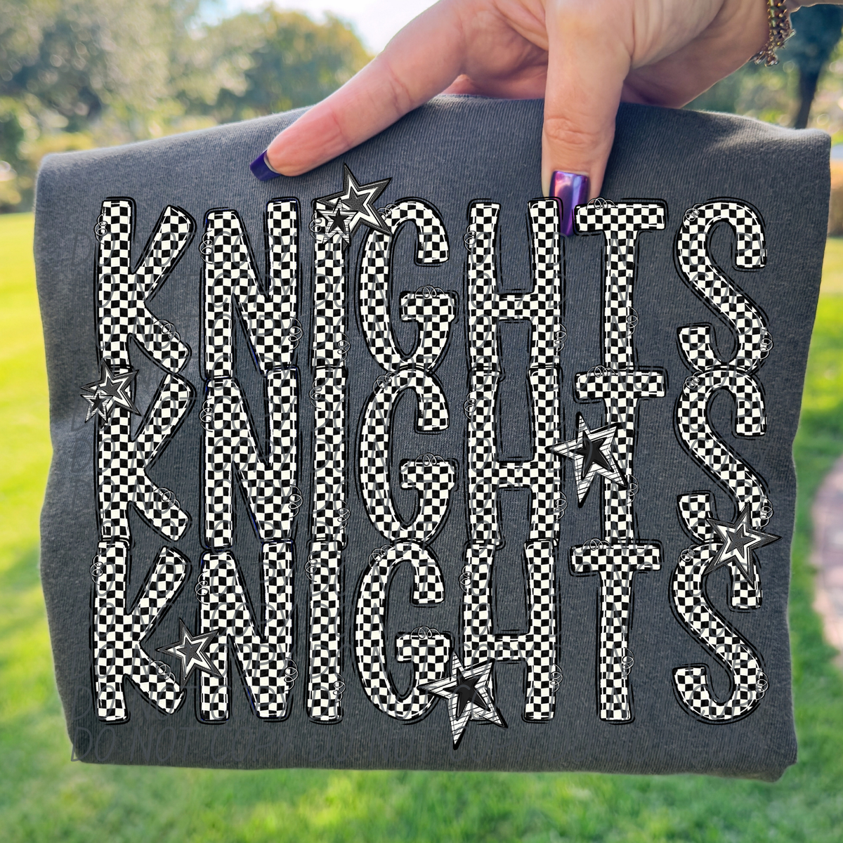 Knights checker star stacked (City)DTF transfer